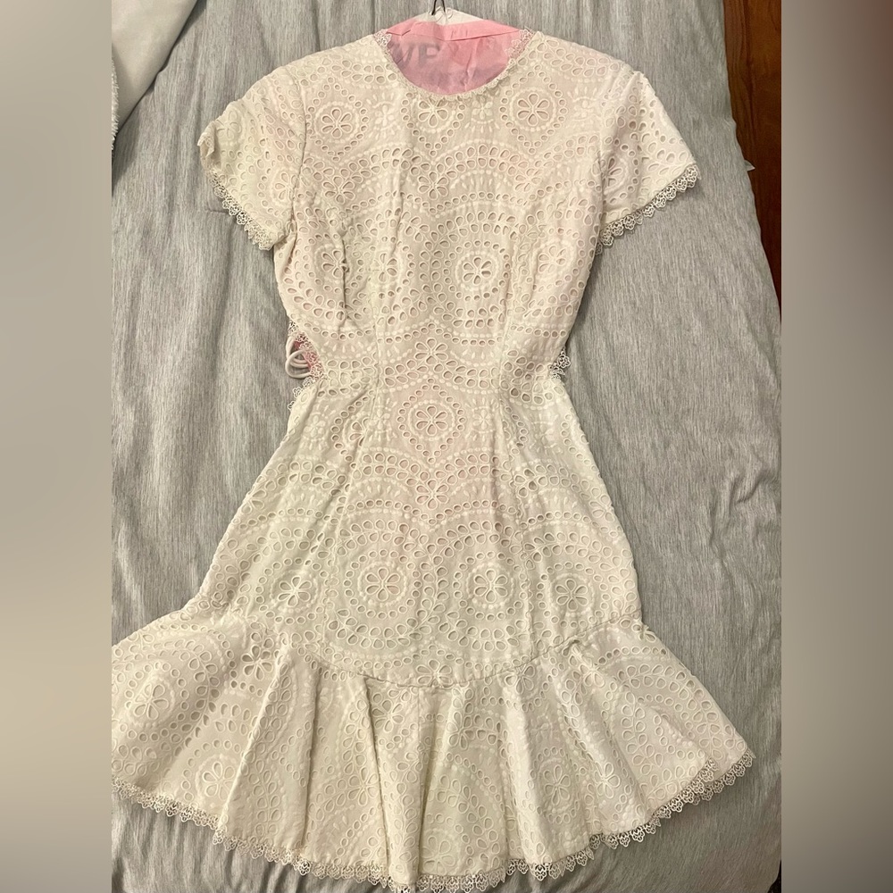 Zimmermann white mini dress, open back with stitching